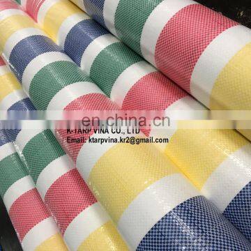 Colorful stripe Pe tarpaulin, Roll Tarpaulin, made in Vietnam - to Indonesia