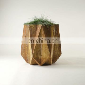 Laser Cutting Corten Steel Metal Triangle Flower Pot