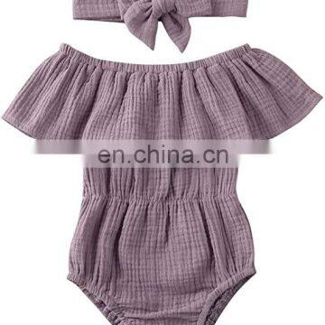 Girl Organic Cotton Playsuit  Summer Baby Jumpsuit Romper