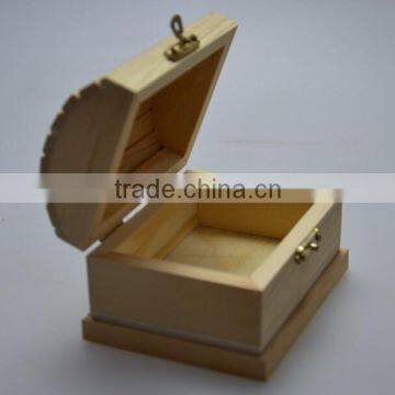 Natural color unfinished solid wooden jewelry gift box,small wood box for jewelry