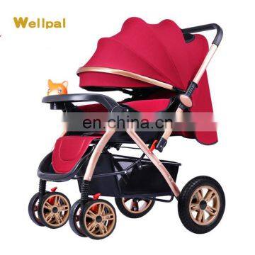 Altar Light Baby Stroller Portable Alloy One Hand Fold 4 Wheels
