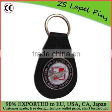 enamel badge with leather keyring