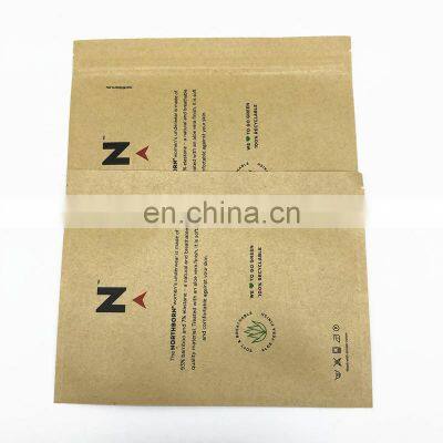 Matte Finish 3 Sided Coloured Seal Bag Recyclable Kraft Paper Bag for Women Underwear Packaging Flat Zip Lock Paper Bag Food PE photo-4