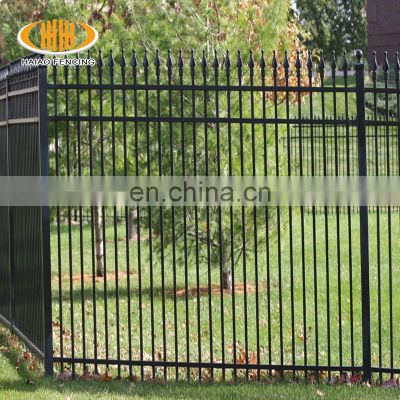 Steel matting fence design welded spear head top steel fence