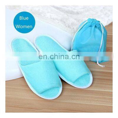 Comfortable Easy Breathable Gray Slippers For Women Hotel Travel Disposable Slippers For Hotel Spa Open Toe Shoes