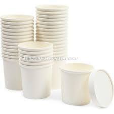 16 oz white paper soup bowls with lids food storage disposable food containers