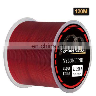 New Nylon Fishing Line 120m 5 Colors Super Strong Pull Power Line Fluorocarbon Fishing Line