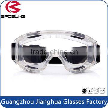 2016 Guangzhou anti-scratches safety eyewear factory wholesale transparent eye glasses for gas cutting dustproof goggles