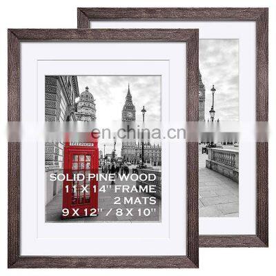 Wholesale Wood Rustic Photo Frames Wooden Picture Frame With Hook For Home Decoration