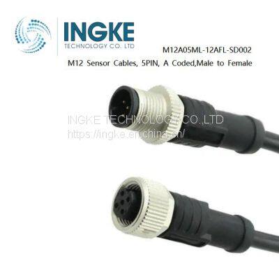 INGKE,M12A05ML-12AFL-SD002,M12 Sensor Cables,5 PIN,Male / Female,A Coded