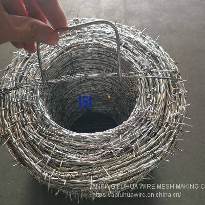 Galvanized Barbed Iron Wire Alternation Torsion Lenght 400m for Security Barbed Wire Mesh