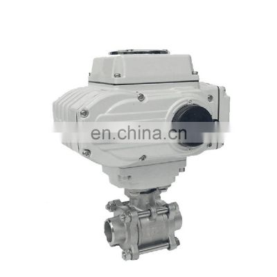 DN50 3 PCS Welded On Off Type Motorized Electric Flow Control Electric Water Ball Valve