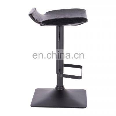 Modern Leather Swivel High Metal Bar Stool For Kitchen photo-4