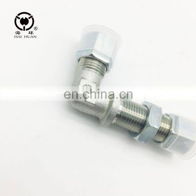 Male Thread Connector Carbon Steel Elbow Union Bulkhead Tube Fitting