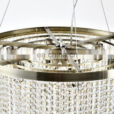 Modern Custom Luxury Hotel K9 Crystals Chandelier Large Round LED Pendants Lights Wedding Home Lighting photo-5