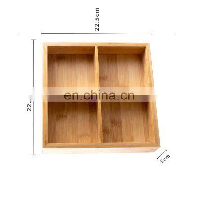 Bamboo Household Party Divided Grid Nine Grids Food Kitchen & Tabletop Office Dried Food Storage Box Pantry Organizer photo-5