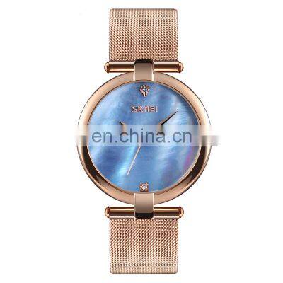 Wholesale fashion Skmei 9177 OEM customized logo women wristwatch good quality rose gold lady quartz watch