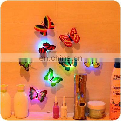 LED 3D Butterfly Wall Stickers Night Light Lamp Glowing Wall Decals Stickers