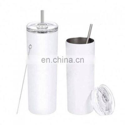 Stainless Steel White Sippy Cup 15 oz Skinny Sublimation Tumbler