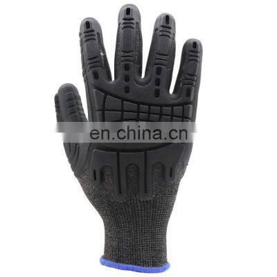 Factory Custom Industrial TPE TPR Black Anti Impact Protection Mechanical Work Safety Gloves photo-4