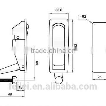 Swing Handle Chrome Plated Metal Plane Lock for Electric Cabinet photo-6