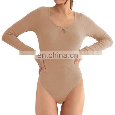 Solid Blank Casual Basic One Piece Romper Jumpsuit Ribbed Bodysuit Workout Training Dancing Wear Skinny Tracksuit For Women photo-5