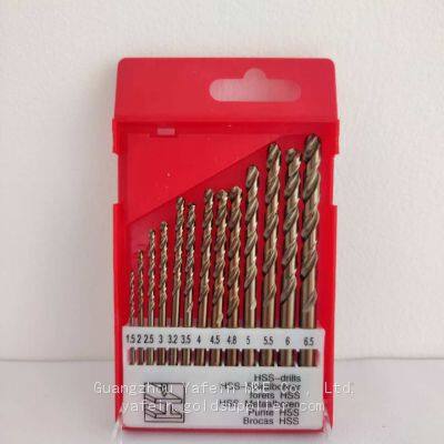 A Set of 13 HSS Drill Bits 1.5mm-6.5mm Round Shank Straight Spiral Drill Bits, Suitable for Steel, Stainless Steel, Hard Metal, Plastic, Wood, Etc photo-5