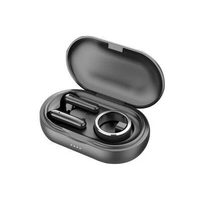 Mini Wireless TWS Earbuds Charging Case With IPX8 Waterproof Health Monitor Smart Ring Combo TWS smart ring with charging case