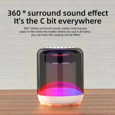 Portable Mini Wireless Bluetooth Speaker USB Stereo Sound Music Box Transparent RGB Bluetooth Speaker photo-4