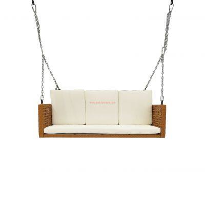 Porch Swing Hanging Bench Waterproof Bench for Outdoor Furniture With Backrest Woven Wicker Outdoor Furniture photo-3