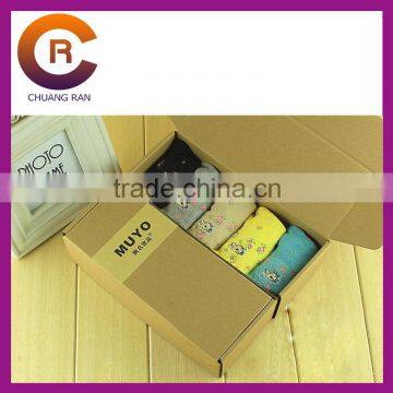 Printed kraft brown paper custom cheap sock packaging box
