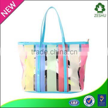 colorful pvc beach bag women tote bag