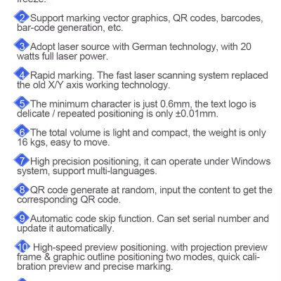 Perfect Laser Desktop Mini 20w Aluminium Stainless Steel Carbon Steel Metal Steel Acrylic Laser Engraving Marking Machine photo-5