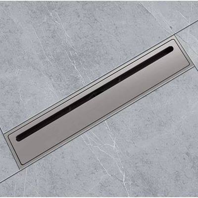 Modern Design All-Copper Strip High Displacement Floor Drain Insect-Proof and Deodorizing Bathroom Tile Insert Rectangle Shape photo-3