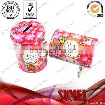 Sound coin tin box with lock