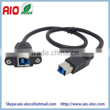 50cm USB 3.0 B type male to female extension cable with screw holes can locked the front or rear of panel