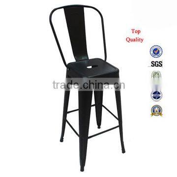 Black Color High Back Used Commercial Bar Stool High Dining Chairs photo-2
