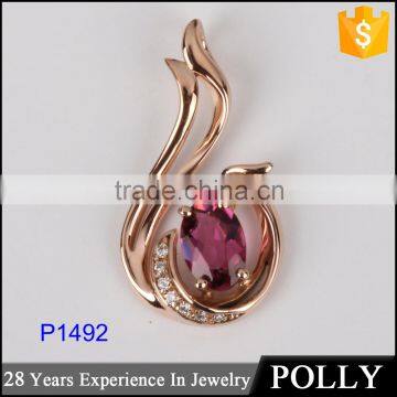 High quality phoenix bird ladies necklace 18k rose gold pendan necklace