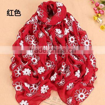 Wholesale Fashion Ladies Floral Embroidery Viscose Scarf                        
                                                Quality Choice