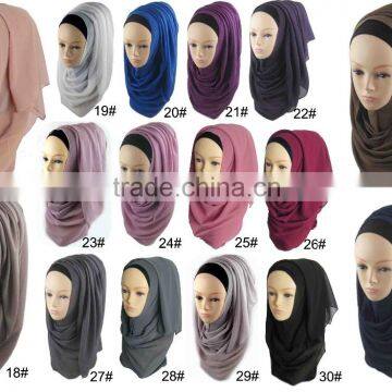 Wholesale Fashion Muslim Women Plain Chiffon Hijab photo-2