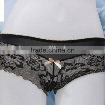 The fashion sexy black flower lace women panty