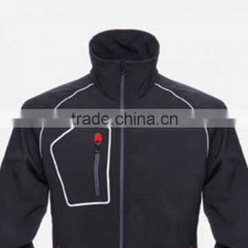 Men'S high quality Soft-shell Winter Jacket-reflective piping EN20471 and waterproof windproof breathable