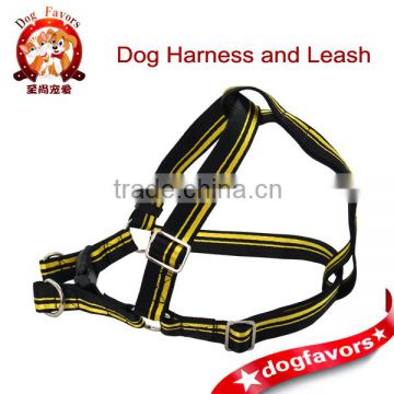 Yellow Black Wild Dog Harness, Strong Nylon Pet Harness for Big Animals