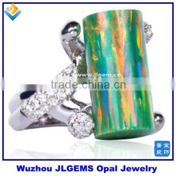 Кольцо из опала Green Olive размером 9*18 мм из стерлингового серебра 925, модное украшение