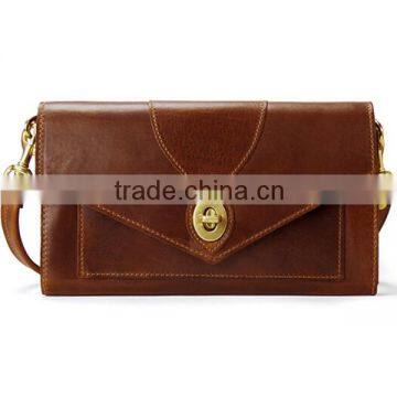 2016 Gray Color Casual Leather Flap With Hardware Closure Lady Clutch Bag photo-2