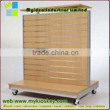 Luxury Classical Portable Wooden and Metal Clothing Store Display Rack photo-4