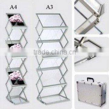 acrylic zigzag brochure holder zigzag zed-up foldable A4 literature rack