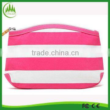 2016 red and white stripe cosmetic bag