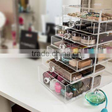 2016 clear wholesale acrylic makeup organizer with drawers                        
                                                Quality Choice