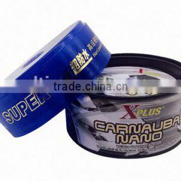 Round Car Wax Tin Can with Plastic Lid